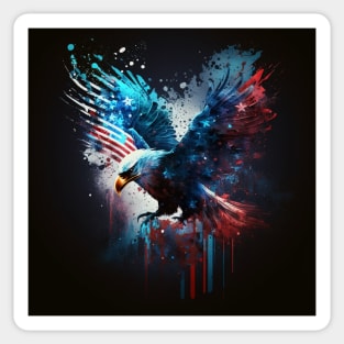 American Eagle and Flag Abstract Art Sticker